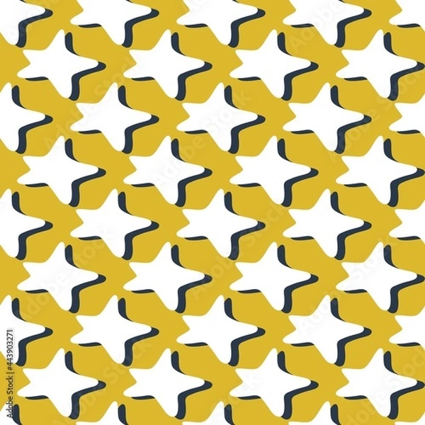 Fototapeta Seamless pattern with stars on mustard background