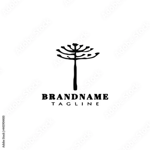 Fototapeta araucaria tree logo icon simple template vector illustration