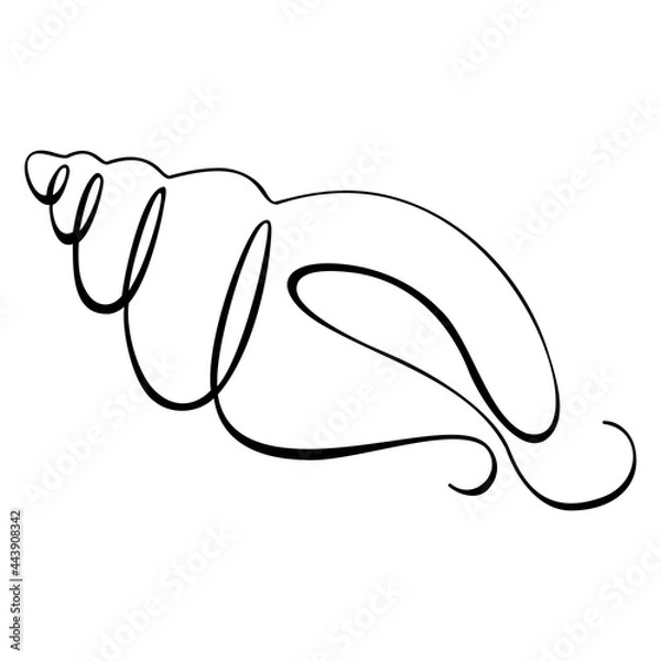 Obraz Line art sea shell symbol