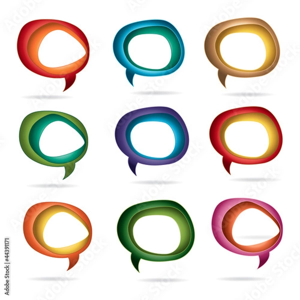 Obraz Glossy speech bubbles set vector