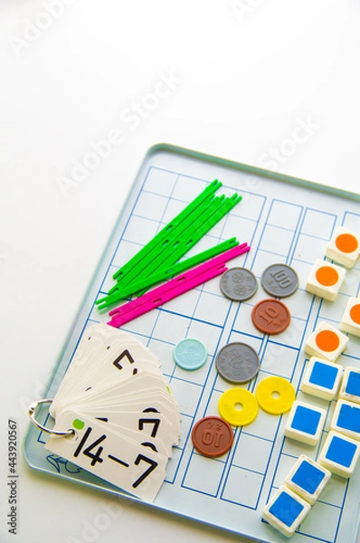 Fototapeta 算数セット　お金の計算