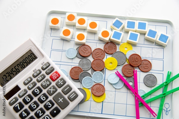 Fototapeta 算数セット　お金の計算