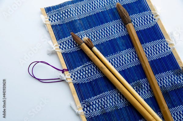 Fototapeta 書道の筆と筆巻き