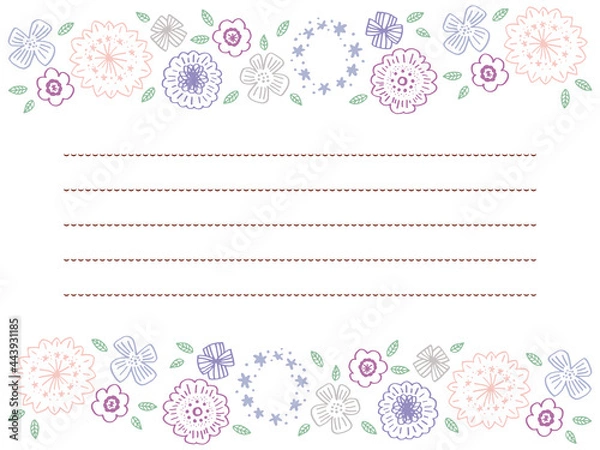 Obraz 紫系フラワーお手紙フレーム