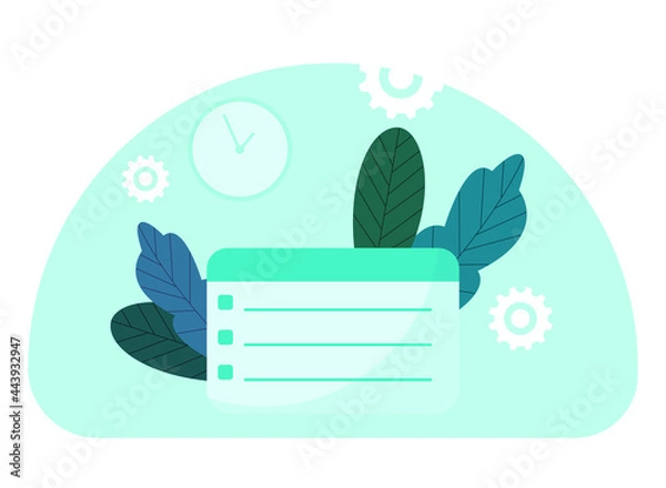 Obraz Scheduler. Flat illustration. Vector. Turquoise.