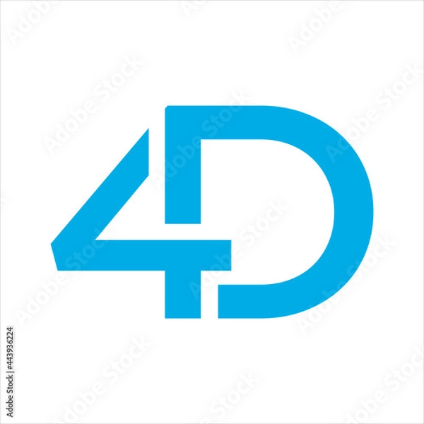 Fototapeta creative simple vector logo design initial 4d