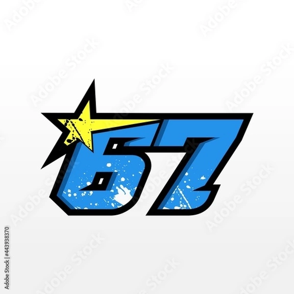 Fototapeta Simple Star Racing Number 67