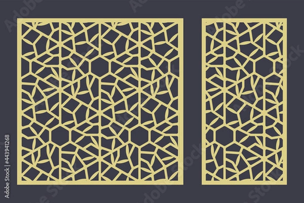 Obraz Decorative card for cutting panel hexagon lines