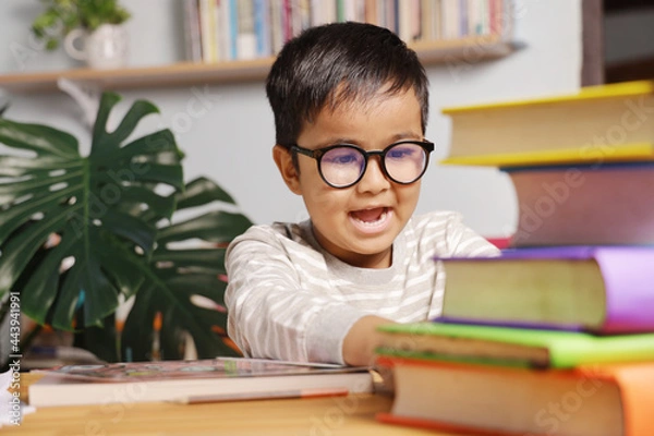 Obraz Asian boy learning.