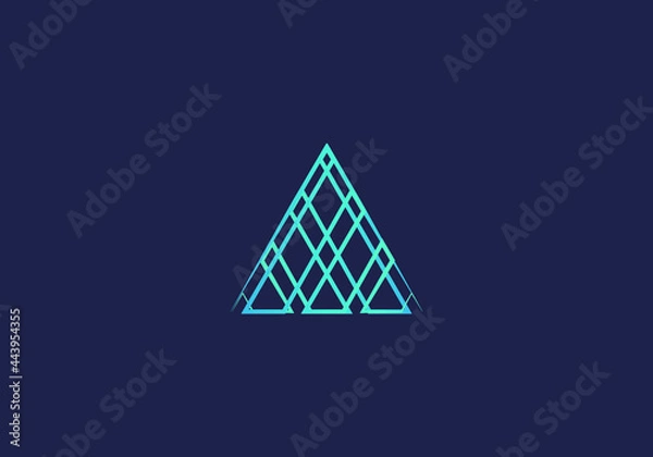 Fototapeta simple and minimal, vector logo design template, logo in an abstract triangle shape- illustration