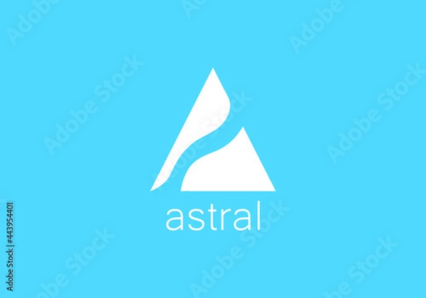 Fototapeta simple and minimal, vector logo design template, logo in an abstract triangle shape- illustration