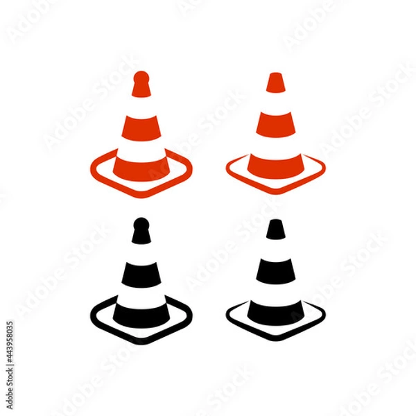 Fototapeta Traffic cone icon vector collection