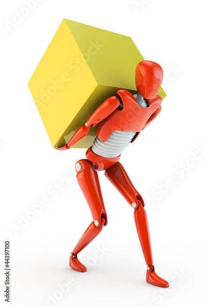 Obraz Robot delivering big box