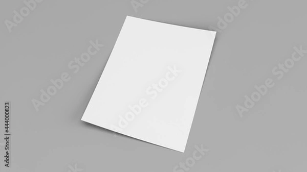 Fototapeta Flyer mockup. Empty page Mockup. Blank paper Mockup. 3D Illustration.