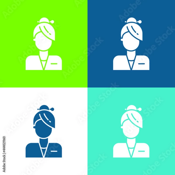 Fototapeta Assistant Flat four color minimal icon set