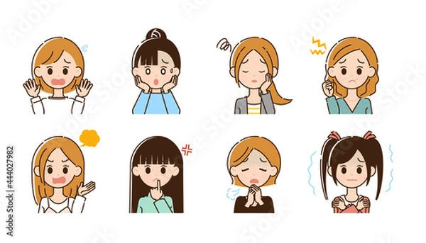 Fototapeta ネガティブな女性のイラスト