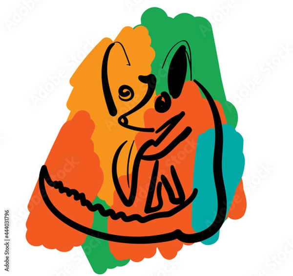 Fototapeta Outline dog in cubism style. Vector 10 eps.