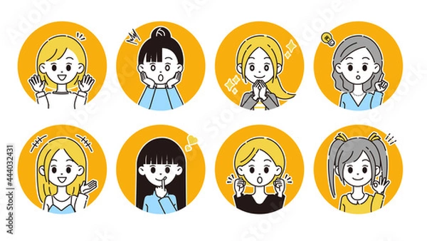 Fototapeta ポジティブな女性のイラスト