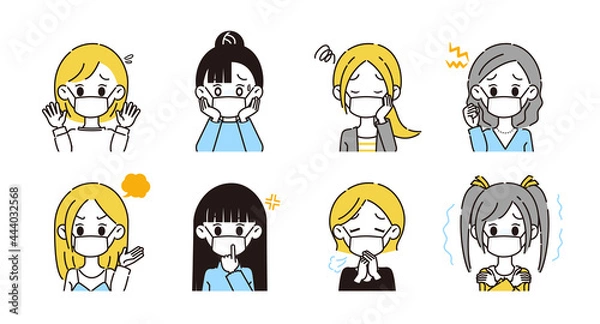 Fototapeta ネガティブな女性のイラスト