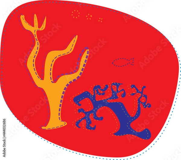 Fototapeta Different Reef Coralat the bottom of the ocean