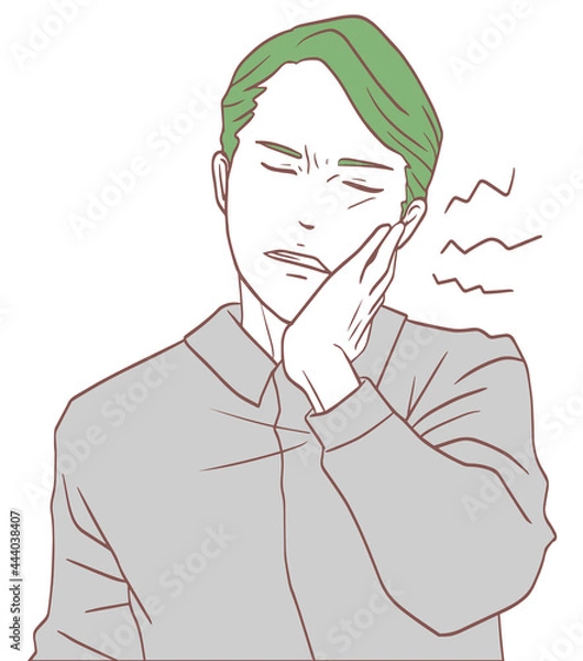 Obraz 虫歯の男性（シンプルカラー）