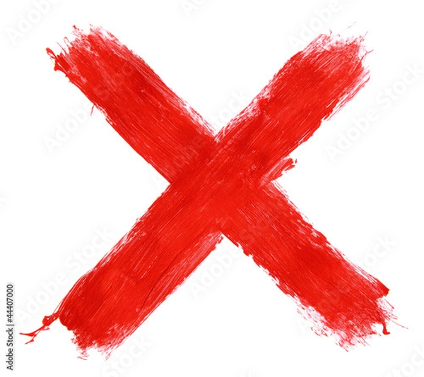 Obraz pomalowany x znak