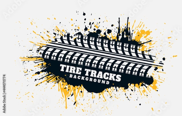 Fototapeta  color splatter tire track background