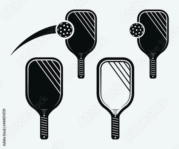 Obraz Pickleball paddle Printable Vector Illustration. Pickleball Paddles and Ball Vector, Pickleball Clipart, Pickleball Bat Symbol, icon, Logo