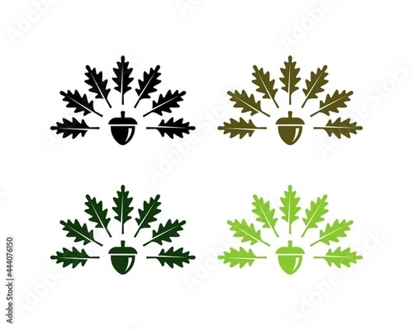Fototapeta oak leaf and seed logo