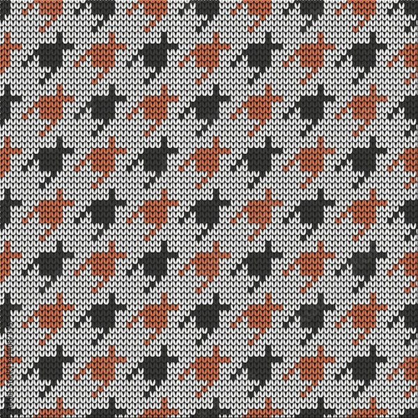 Fototapeta Knitted seamless goose foot pattern. Modern fabric design. Vector illustration.