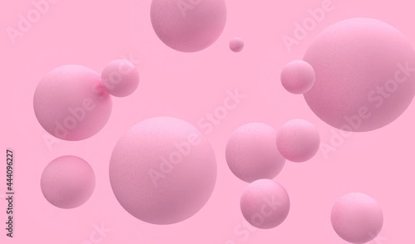 Obraz Abstract pink balls. Pink background.For graphic design. 3d render illustration.
