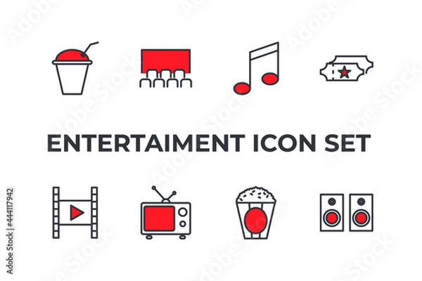 Fototapeta entertaiment set icon, isolated entertaiment set sign icon, vector illustration