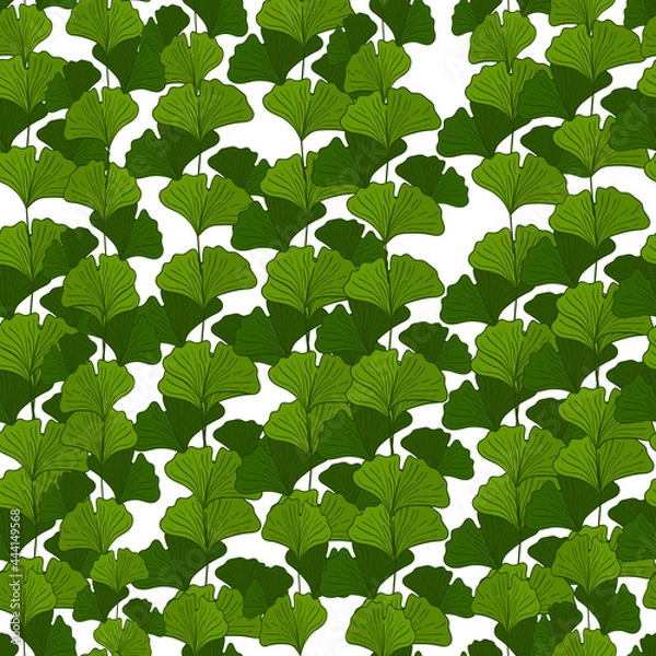 Obraz tropical leaves vector seamless repeat pattern