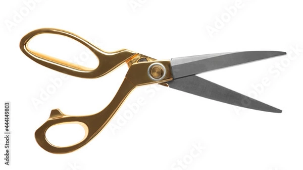 Obraz Tailor's scissors isolated on white, top view