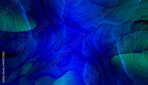 Obraz Abstract Classic Blue Marbled background, fluid paint art, wavy wallpaper, marbling texture, blue violet lines, artistic fashion backdrop
