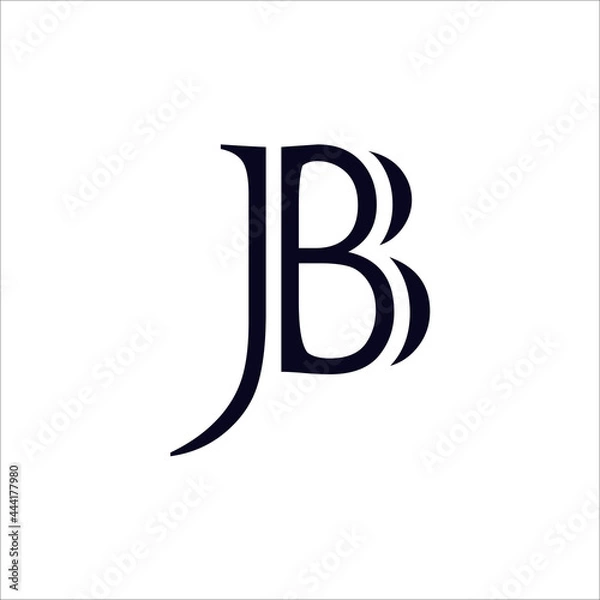 Fototapeta Letter JB design logo vector.