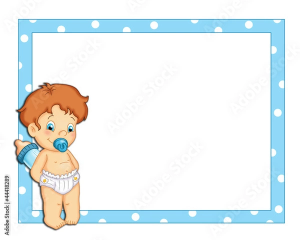 Obraz cornice azzurra con bambino