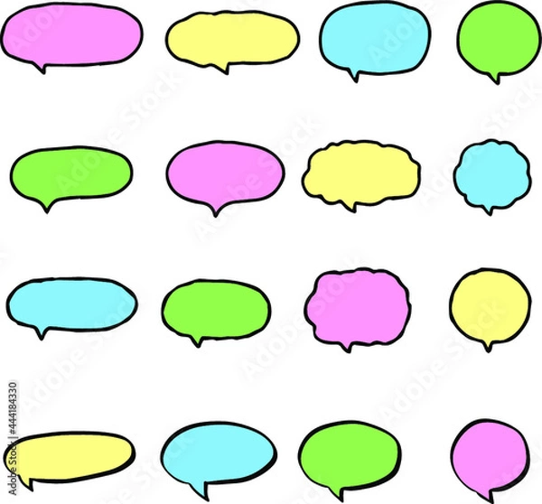Fototapeta 【イラスト素材】漫画風ふきだし詰め合わせ　カラフル