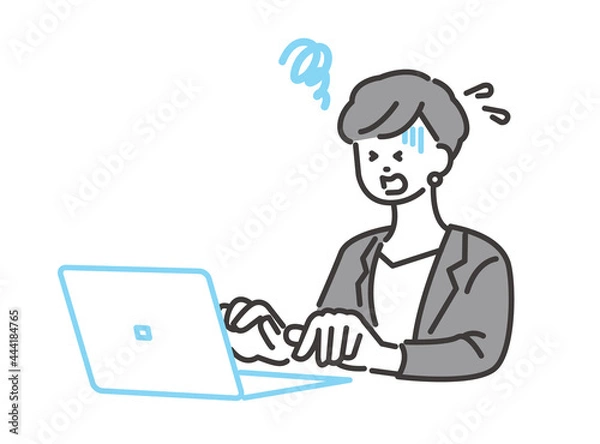 Obraz 多忙な女性 イメージイラスト ベクター素材 デスクワーク