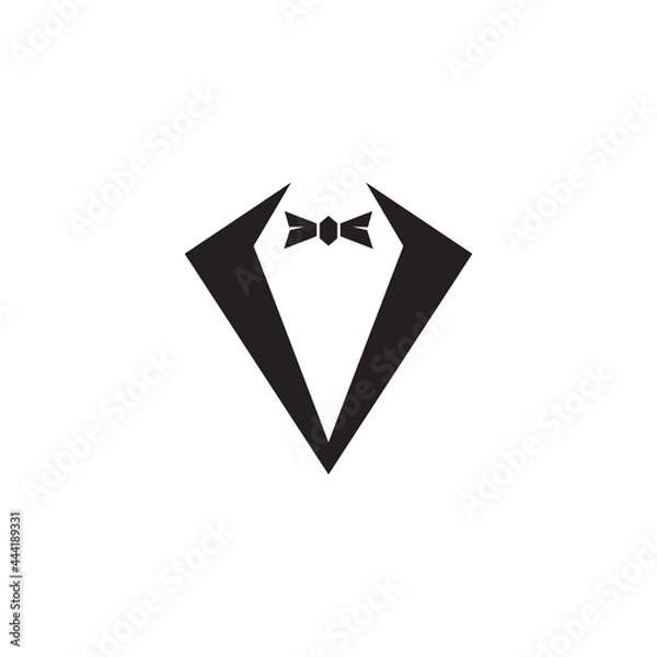 Fototapeta Tuxedo with bowtie logo design template