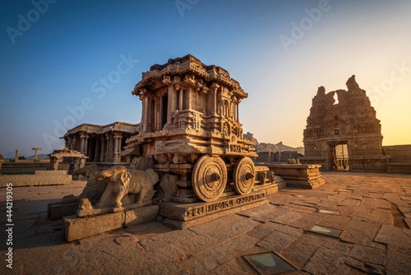 Fototapeta Vijaya Vitthala Temple. Beautifully carved out of a monolith rock, Hampi, Karnataka, India