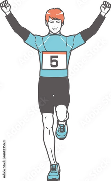 Obraz ゴールした市民ランナー