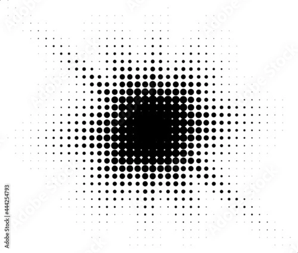 Fototapeta Burst Halftone light effect. glowing light burst. abstract grunge halftone dots background.
