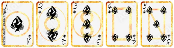 Fototapeta 【トランプ】１～５＠スペード　§ベトナム風§	
