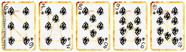 Fototapeta 【トランプ】６～１０＠スペード　§ベトナム風§	