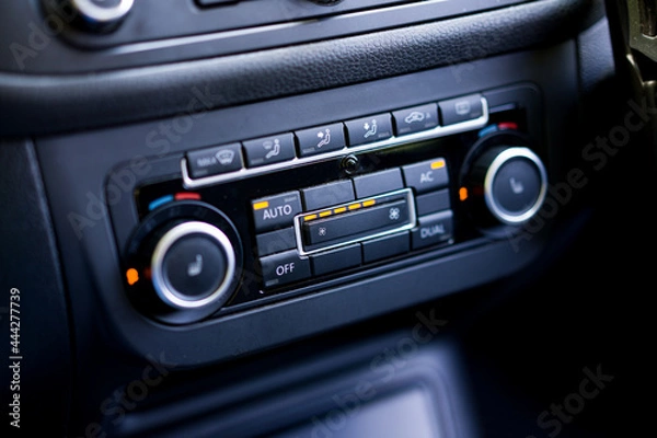 Fototapeta climate control with setting the temperature in the car. buttons and controls