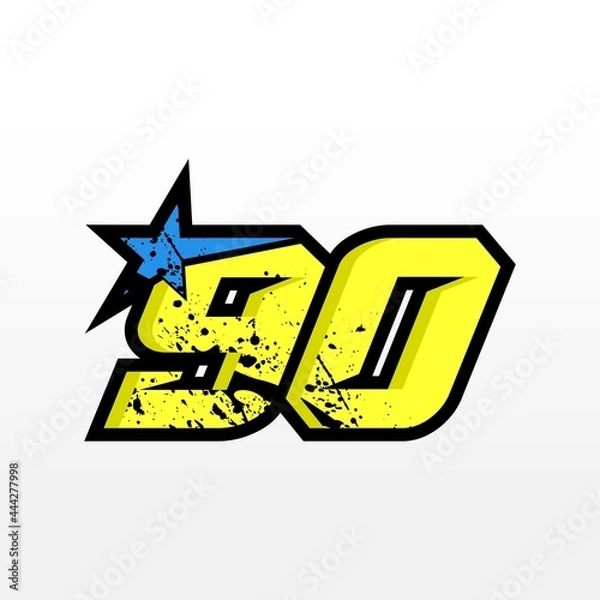 Fototapeta Simple Star Racing Number 90