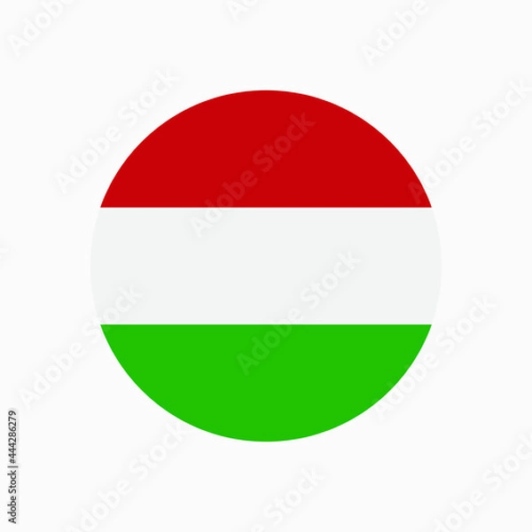 Obraz Round Hungarian flag vector icon isolated on white background. The flag of Hungary in a circle.