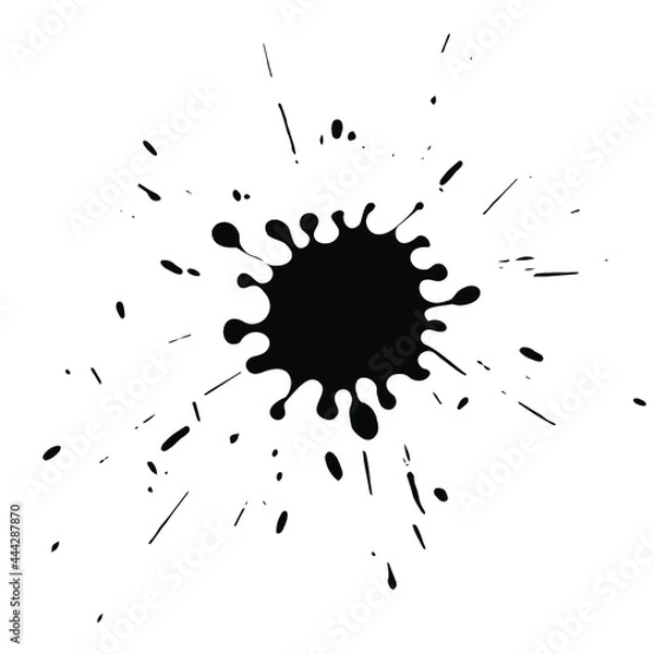 Fototapeta A black blob on a white background, Vector 
