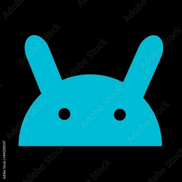 Fototapeta rabbit on blue